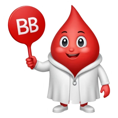 blood drop character holding a BRB sign sticker