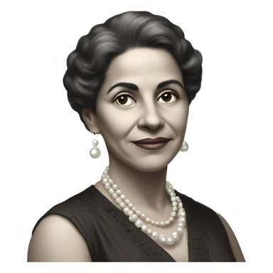 Lola Rodríguez de Tió was the first Puerto Rican-born woman poet to establish herself a reputation as a great poet throughout all of Latin America. short hair. pearls. sticker