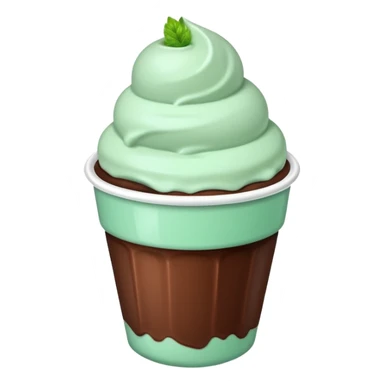 white cup with mint and chocolate ice cream sticker