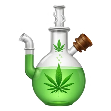 Bong with leaf sticker