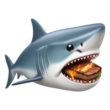 Un requin avec un barbecue sur la tête  sticker