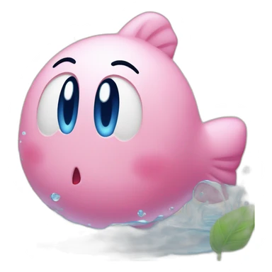 Kirby qui boit de l'eau sticker