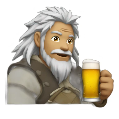 Jiraya drinking beer sticker