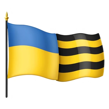 Uma bandeira de país tipo da Ucrânia mais em vez da cor azul vc coloca a cor preta onde fica o azul preto sem a cor azul na bandeira sticker