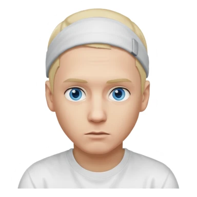 Eminem with blue eyes, blonde hair sticker