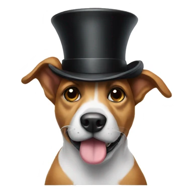 Dog with a top hat sticker