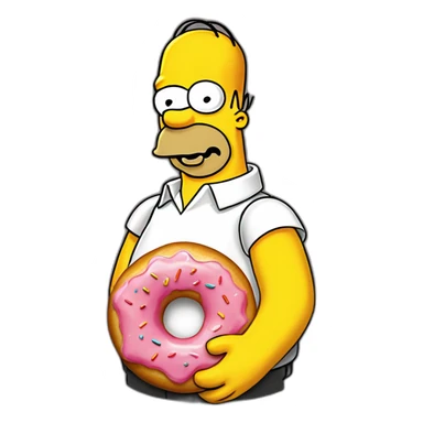 homer simpson mangeant un donut sticker