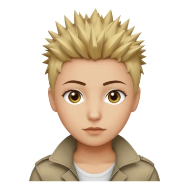masc lesbian hazel eyes dirty blonde short spiky hair sticker