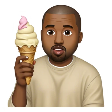 kanye west eating ice cream  sticker