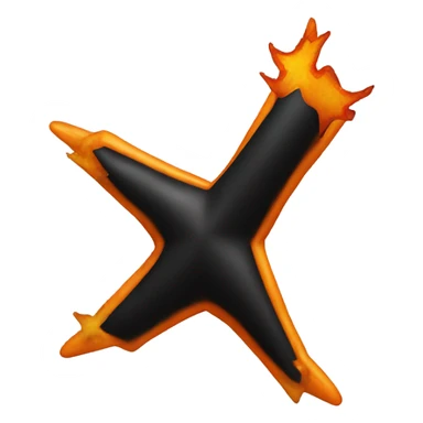 jumping star half black, half orange burnt sticker
