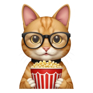 cat with with rapper popcorn with opticals sticker