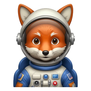 dark brown fox astronaut sticker
