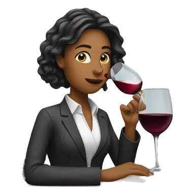 business woman drinking wine while using a laptop sticker