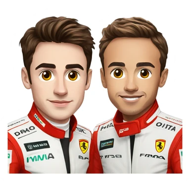 Charles Leclerc and Lewis Hamilton in Ferrari divise sticker