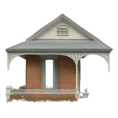 Classic Melbourne Terrace Cottage house sticker