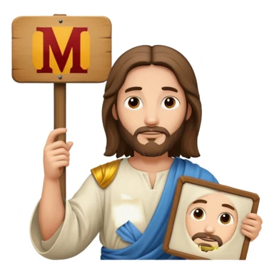 Jésus avec une pancarte dans ses mains dans ses mains sticker