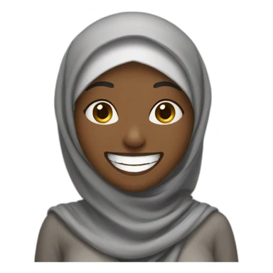 Saudi black woman with hijab laughing sticker