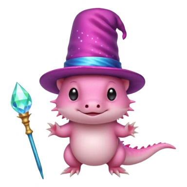 axolotl with magician hat sticker
