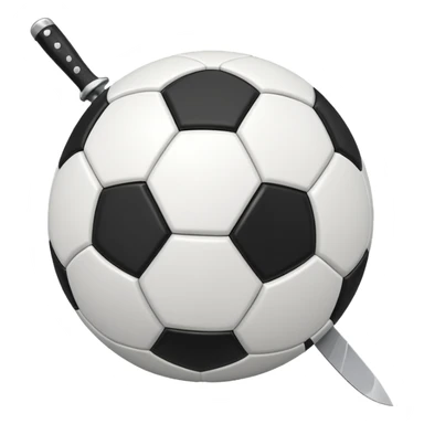 knife stuck in a soccer ball sticker