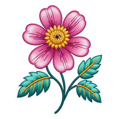 flower patterned embroidery sticker