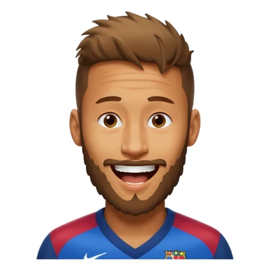 Neymar avec beaucoup beaucoup de barbe qui rigole  sticker
