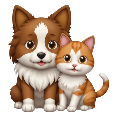 dog and cat together  sticker