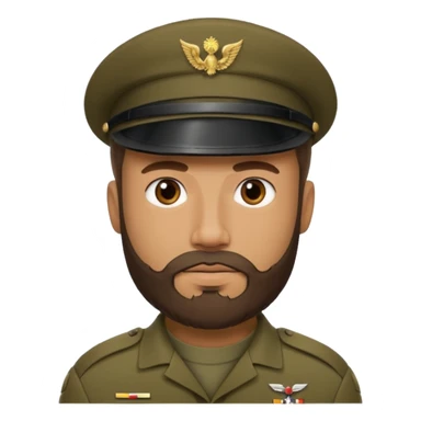 male soldiers with beard with out cap sticker