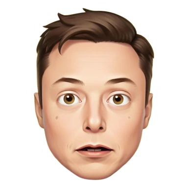 Realistic Elon Musk with an exploding mind sticker