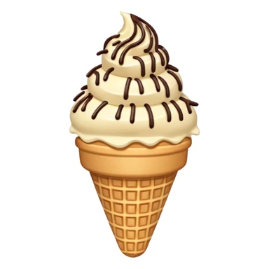 Vanilla ice cream cone with chocolate sprinkles sticker