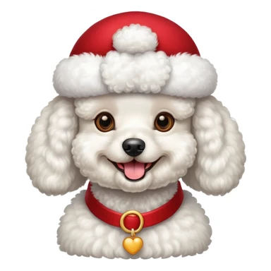 poodle wearing a red hat sticker
