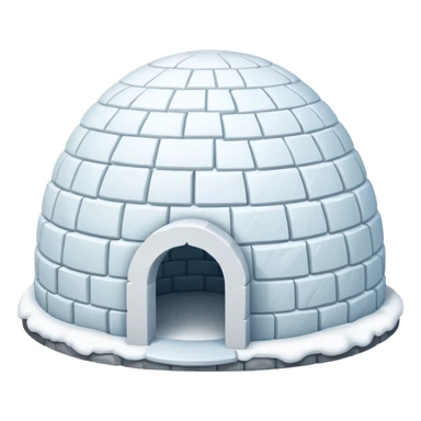 igloo with snow covered half of the top sticker