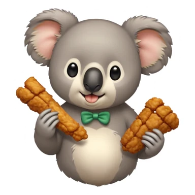 un koala comiendo una pieza de pollo sticker