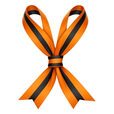 George ribbon tied in a loop with orange and black stripes, simple style sticker