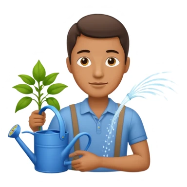 man with watering pot sticker