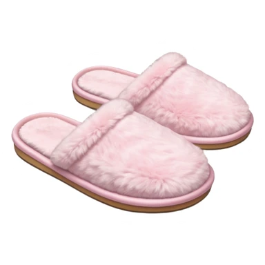 Pastel pink bath slippers, soft texture, minimal background sticker