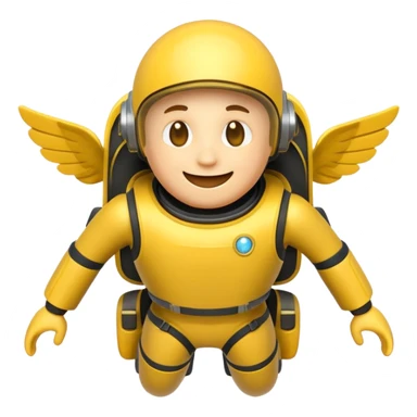 create an emoji of a smiley riding a jetpack sticker