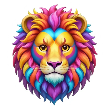 mythical colorful horned lion sticker