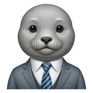 long mustached seal with tie sticker