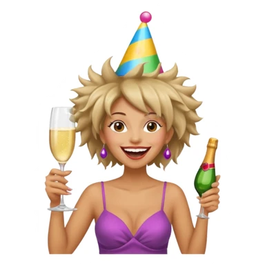 Funny, fast-talking, a little unpredictable. Life of the party vibes. woman with crazy hair
more dinamic emoji  sticker