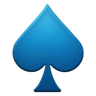 Ace of spades in solid blue color sticker