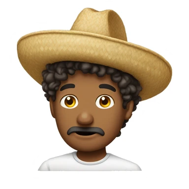curly hair man wearing sombrero facepalm emoji sticker