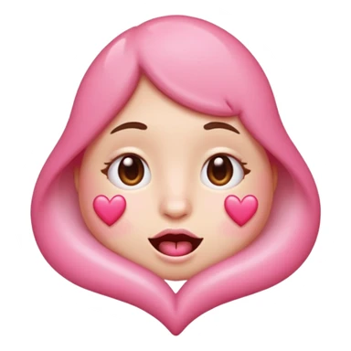 
A drooling, love-struck face emoji with floating pink hearts sticker