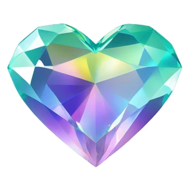 Heart shaped 56-carat iridescent diamond sticker