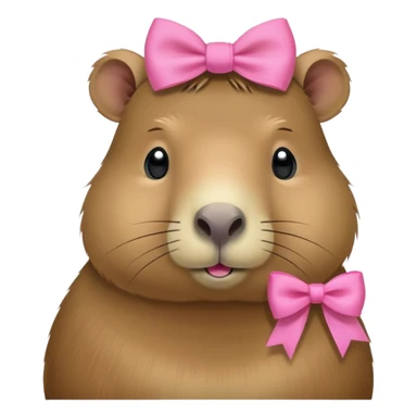 Capybara with pink bow sticker