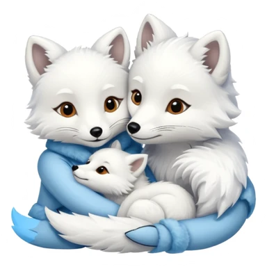 But white and arctic fox embracing sticker