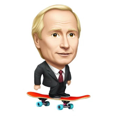 Vladimir Poutine sur un skate board sticker