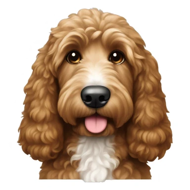 brown goldendoodle with white ears sticker