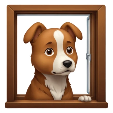 dog looking out of the window sticker