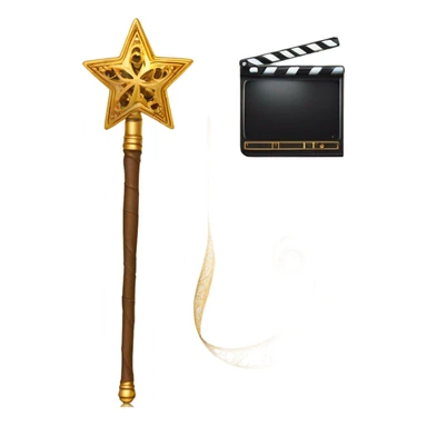 a magic wand and a video reel - discovery, sparkle, video, explore sticker