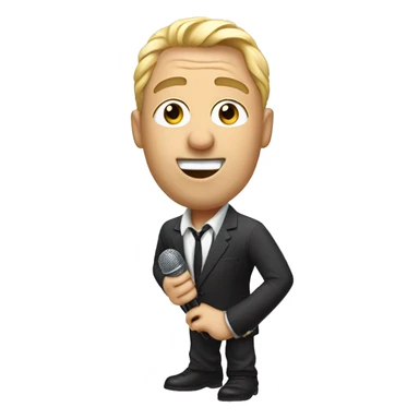 white french with mic standup comedian with micro sticker